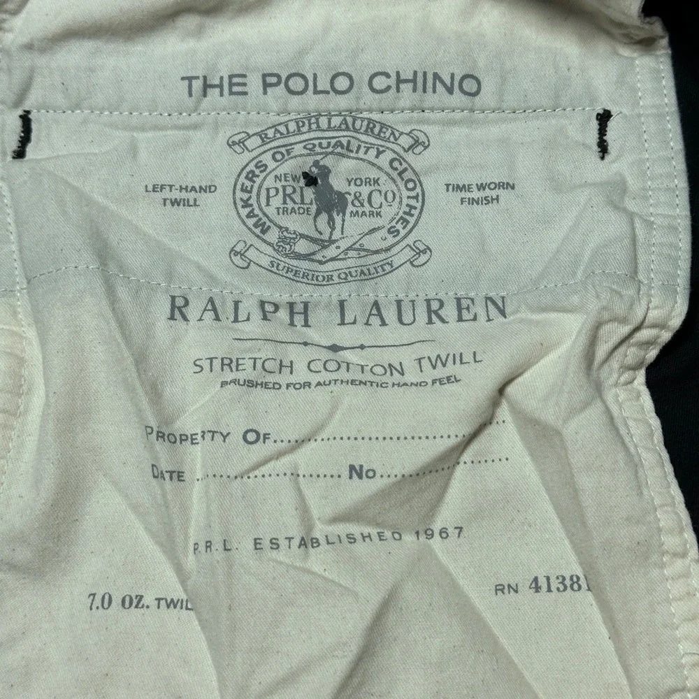 Polo Ralph Lauren Chino Pants Mens 40x30 Stretch Straight Fit Cotton Twill Black